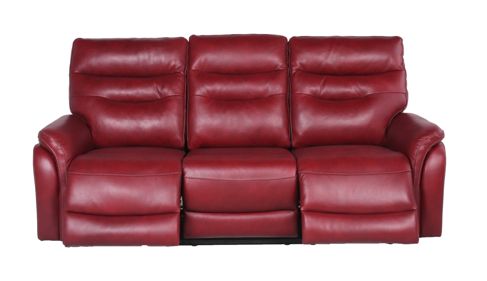 Top Grain Leather Motion Set: Decadent Comfort, Contemporary Style, Wine Or Coffee Color, Reclining With Usb Control Panel Red Foam Leather 3 Seat