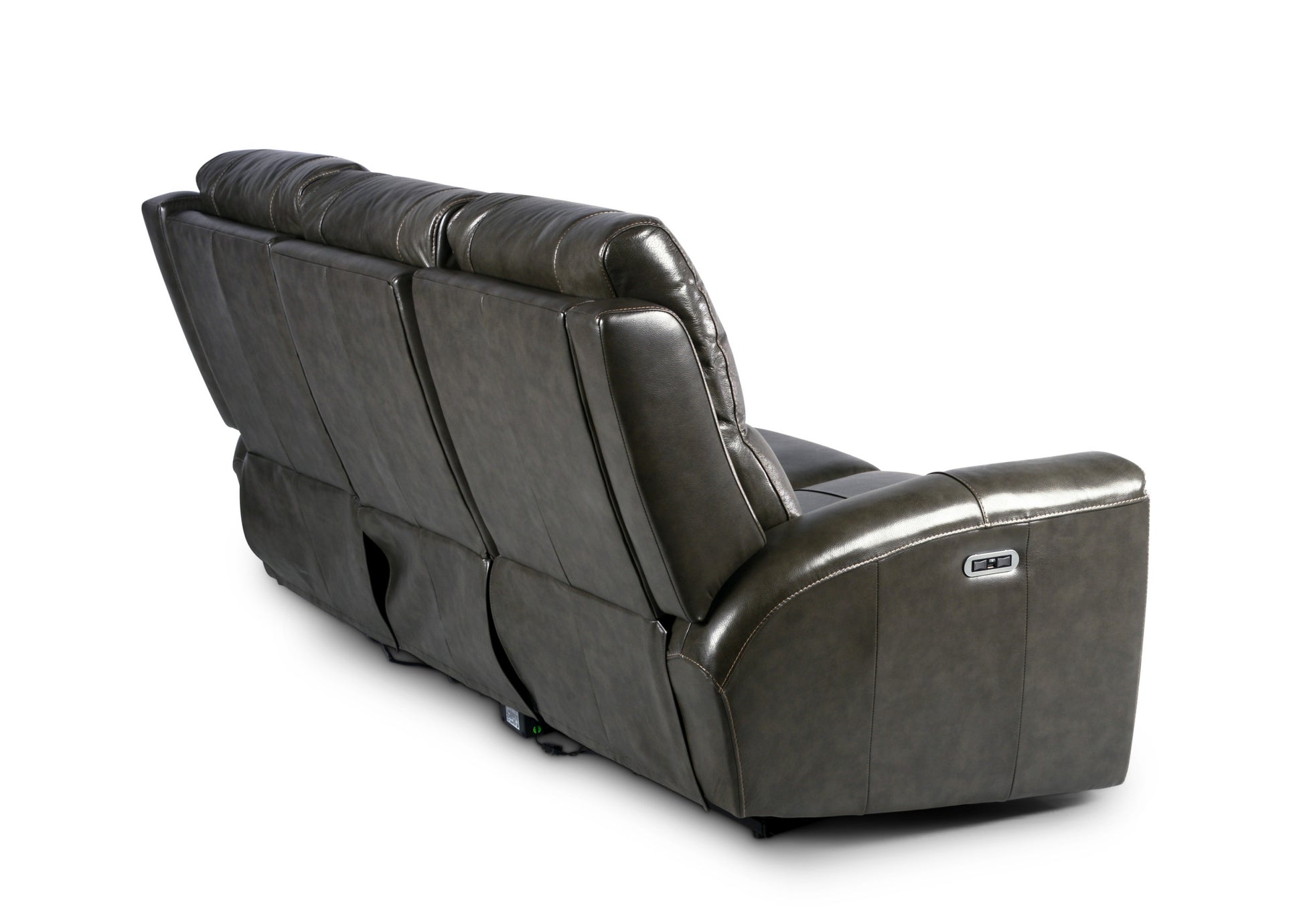 Leather Collection: Contemporary Style, Power Recliners, Usb Charging, Grey Sofa & Loveseat With Dual Reclining Seats And Hidden Storage Grey Foam Leather 3 Seat