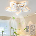 27In Ceiling Fan With Lights Remote Contro Dimmable Led,6 Gear Wind Speed Fan Light Silver Modern Stainless Steel