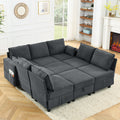 Arm Seat Of Module Sofa, Gray Corduroy Velvet Gray Primary Living Space Corduroy