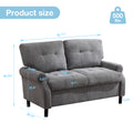 Modern Double Sofa Wooden Bedroom, Living Room, Gray Grey Primary Living Space Soft Heavy Duty Pine 2 Seat