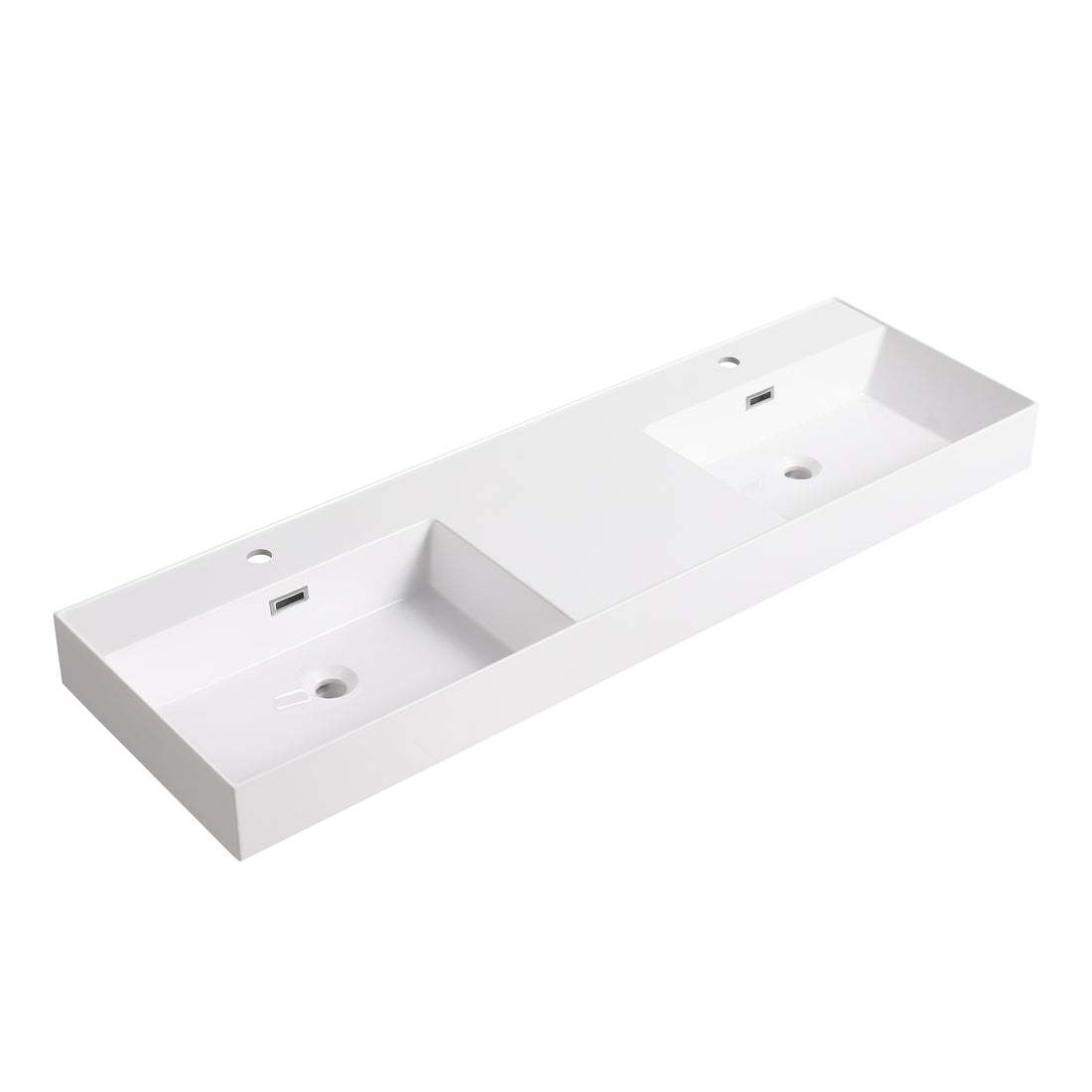 60 Inch Bathroom Resin Sink Grb60120Dmo Gloss White Resin