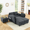 Middle Seat Of Module Sofa Without Armrest, Gray Corduroy Velvet Navy Corduroy