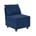 Single Seat Of Module Sofa Without Armrest, Navy Blue Corduroy Velvet Navy Corduroy