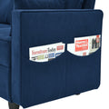 Arm Single Seat Of Module Sofa, Navy Blue Corduroy Velvet Navy Corduroy