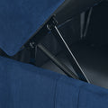 Arm Single Seat Of Module Sofa, Navy Blue Corduroy Velvet, Spring Pack Cushions Dark Gray Corduroy