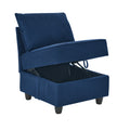 Single Seat Of Module Sofa Without Armrest, Navy Blue Corduroy Velvet Navy Corduroy