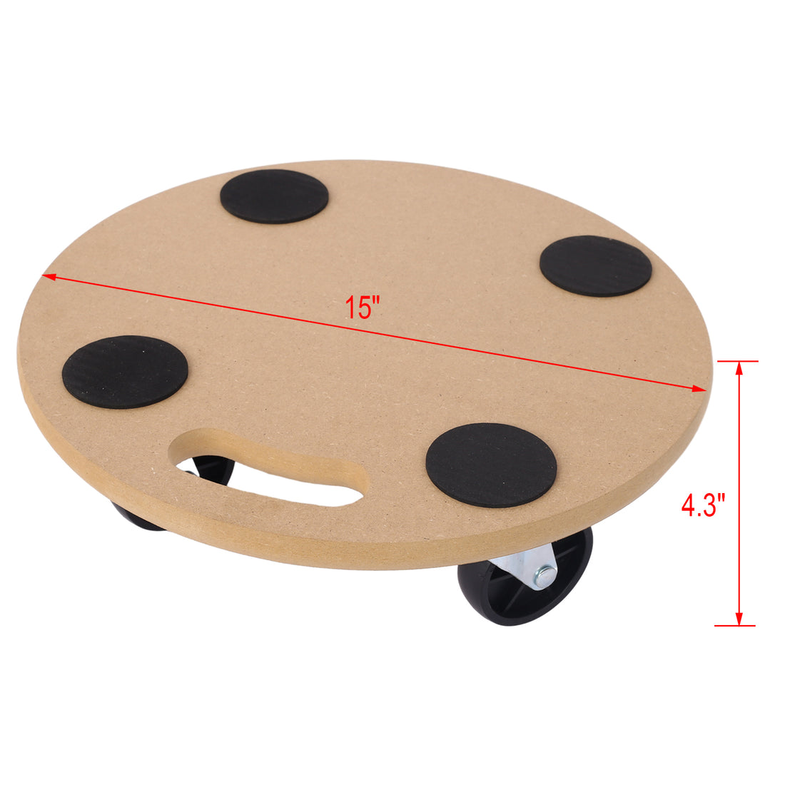 Furniture Moving Dolly, Heavy Duty Wood Rolling Mover With Wheels For Piano Couch Fridge Heavy Items, Securely Holds 500 Lbs 4Pcs 15" Round Platform Natural Mdf