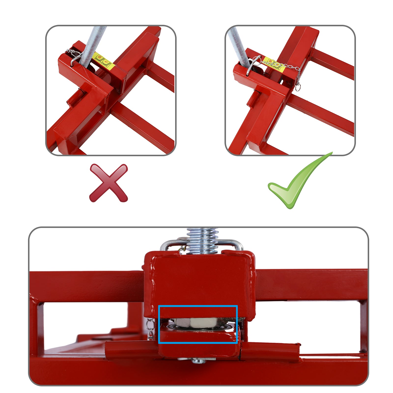 Easy Lawn Mower Lift For Riding Tractors800 Lbs Capacity Lawn Tractor Lifter, Ride On Mower, Cleaning Aid, Universal, Lawn Tractor Lift, Lawn Tractor 45 Tilt Adjustable, Red Red Steel