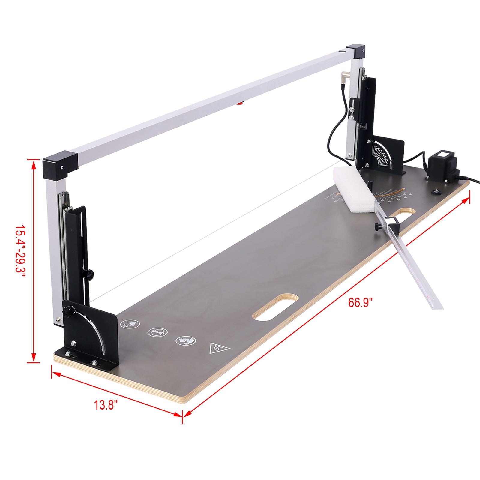 Styrofoam Cutter 450 , 200 W Foam Cutter, Styrofoam Cutter With Nichrom Heating Wire, 36 V Output Voltage, Cutting Thickness 300 Mm, Groove Machine For Pearl Cotton, Sponge, Plastic Etc. Displaced Black And Silver Metal