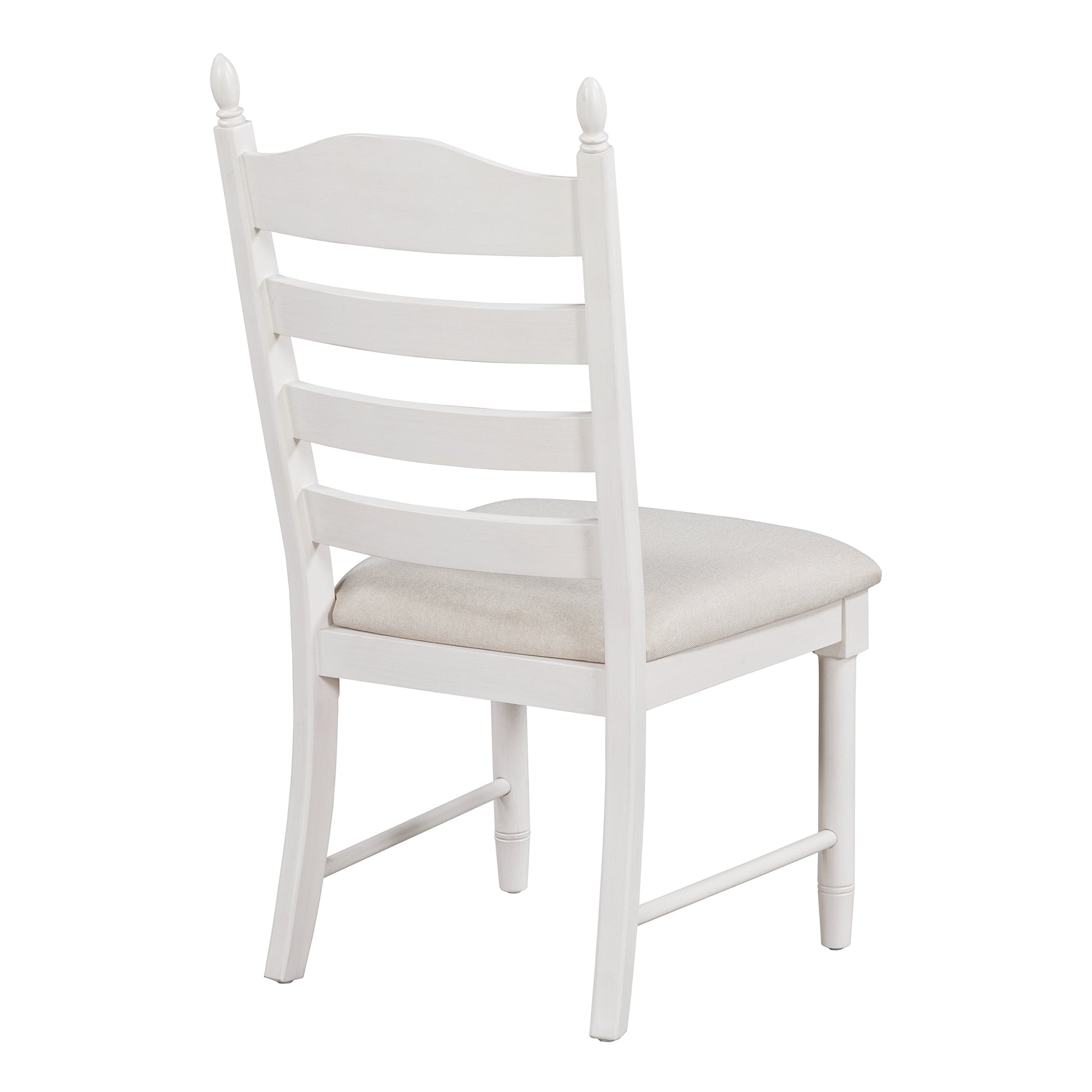 5 Piece Retro Functional Dining Table Set Wood Round Extendable Dining Table And 4 Upholstered Dining Chairs Antique White Antique White Solid Wood