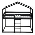 Twin Over Twin Bunk Bed Wood Bed With Tent, Espresso Espresso Solid Wood