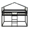 Twin Over Twin Bunk Bed Wood Bed With Tent, Espresso Espresso Solid Wood