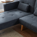 Convertible Sectional Sofa Sleeper, Left Facing L Shaped Sofa Counch For Living Room Dark Gray Foam Linen