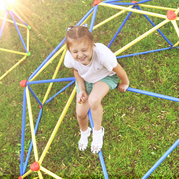 Kids Climbing Dome Jungle Gym 10 Ft Geometric Playground Dome Climber Play Center With Rust & Uv Resistant Steel, Supporting 1000 Lbs Blue Metal