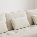 Convertible Sectional Sofa Sleeper, Right Facing L Shaped Sofa Counch For Living Room Chaise Ivory Foam Fabric