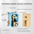 Shower Faucet Set, With Handheld Shower And Rainfall Shower Head Combination Set Wall Mounted Shower System With Tub Spout Brushed Gold Brass