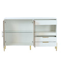 Storage Cabinets With Acrylic Doors, Light Luxury Modern Storage Cabinets With Adjustable Shelves, Accent Cabinet Buffet Cabinet For Living Room, Entryway Description White Mdf