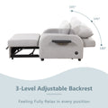 Pull Out Sofa Sleeper 3 In 1 With 2 Wing Table And Usb Charge For Nap Line Fabric For Living Room Recreation Room Grey Gray Foam Linen