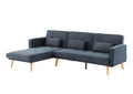 Convertible Sectional Sofa Sleeper, Left Facing L Shaped Sofa Counch For Living Room Dark Gray Foam Linen