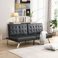 Sofa Bed Black Pvc Black Leather
