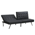 Sofa Bed Black Pvc Black Leather