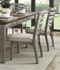 Gray Finish Traditional Style Side Chairs Set Of 2Pc Wooden Frame Ladder Back Design Dining Room Furniture Gray Wood