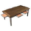 Traditional Style Dining Table With 6X Drawers Gray And Cherry Finish Wooden Dining Room Furniture Gray Wood