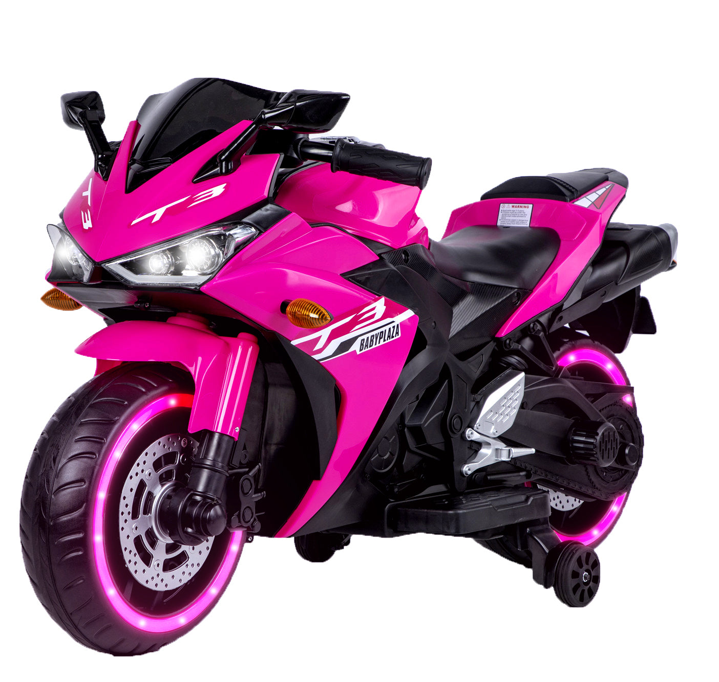 Kids Motorcycle,Tamco 12V Motorcycle For Kids 3 4 5 6 Years Boys Girls 12V7Ah Kids Motorcycle Ride On Toy With Training Wheels Manual Throttle Drive By Hand Lightting Wheels Pink 50 99 Lbs Plastic Indoor & Outdoor Use