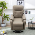 Massage Recliner Chair Electric Power Lift Chairs With Side Pocket, Adjustable Massage And Heating Function For Adults And Seniors, Olive Grey Grey Pu