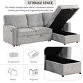 Upholstery Sleeper Sectional Sofa With Storage Space, Usb Port, 2 Cup Holders On Back Cushions Same Sku Wy000335Aae Gray Wood Square Arms Polyester 3 Seat