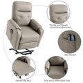 Massage Recliner Chair Electric Power Lift Chairs With Side Pocket, Adjustable Massage And Heating Function For Adults And Seniors, Olive Grey Grey Pu