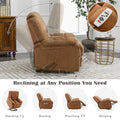 Massage Recliner Chair Electric Power Lift Recliner Chairs With Heat, Vibration, Side Pocket For Living Room, Bedroom, Light Brown Light Brown Velvet