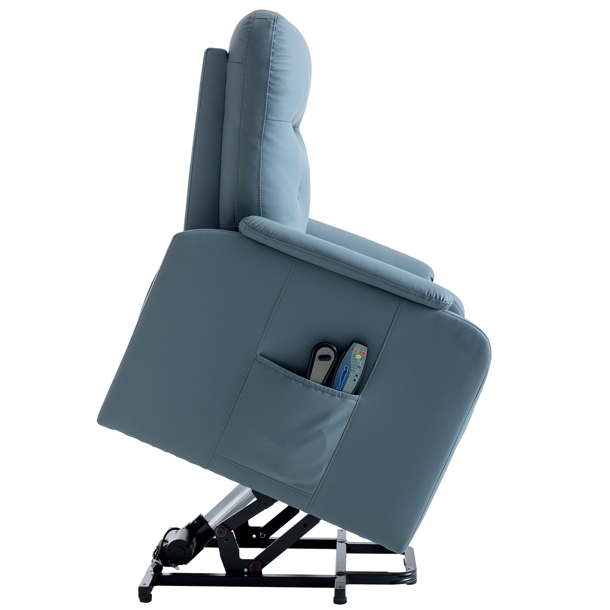 Massage Recliner Chair Electric Power Lift Chairs With Side Pocket, Adjustable Massage And Heating Function For Adults And Seniors, Squirrel Grey Grey Pu