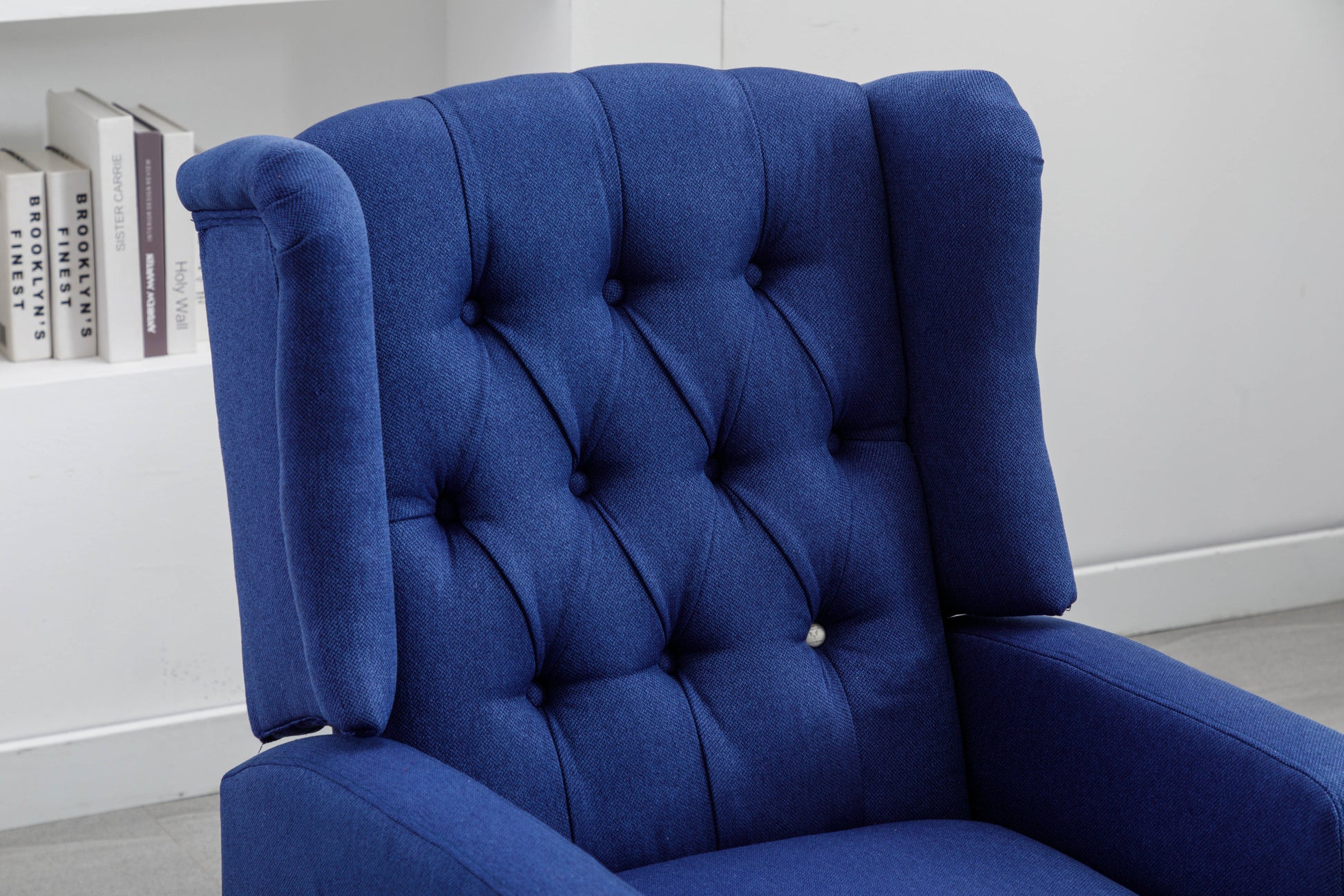 Coolmore Modern Comfortable Upholstered Leisurechair Recliner Chair For Living Room Navy Primary Living Space Rubberwood Foam Linen