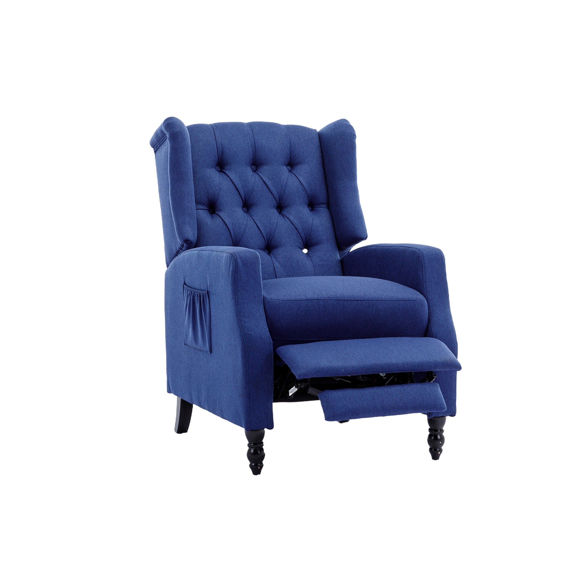 Coolmore Modern Comfortable Upholstered Leisurechair Recliner Chair For Living Room Navy Primary Living Space Rubberwood Foam Linen