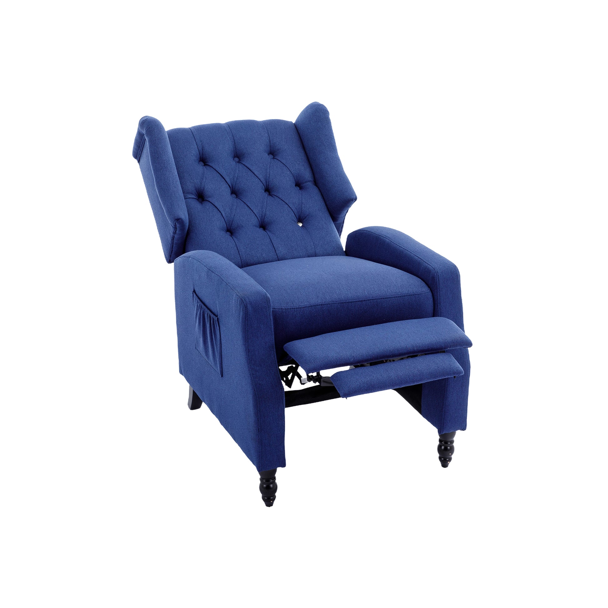 Coolmore Modern Comfortable Upholstered Leisurechair Recliner Chair For Living Room Navy Primary Living Space Rubberwood Foam Linen
