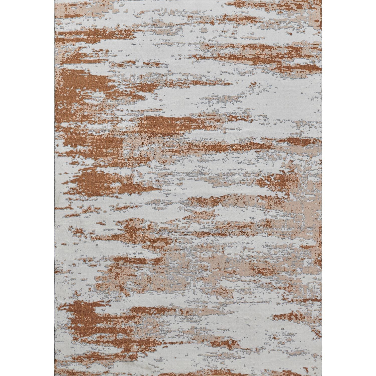 Zara Collection Abstract Design Gray Brown Rust Machine Washable Super Soft Area Rug Multicolor Polyester