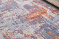 Zara Collection Abstract Design Grey Brown And Rust Machine Washable Super Soft Area Rug Multicolor Polyester