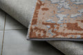 Zara Collection Abstract Design Gray Brown Rust Machine Washable Super Soft Area Rug Multicolor Polyester