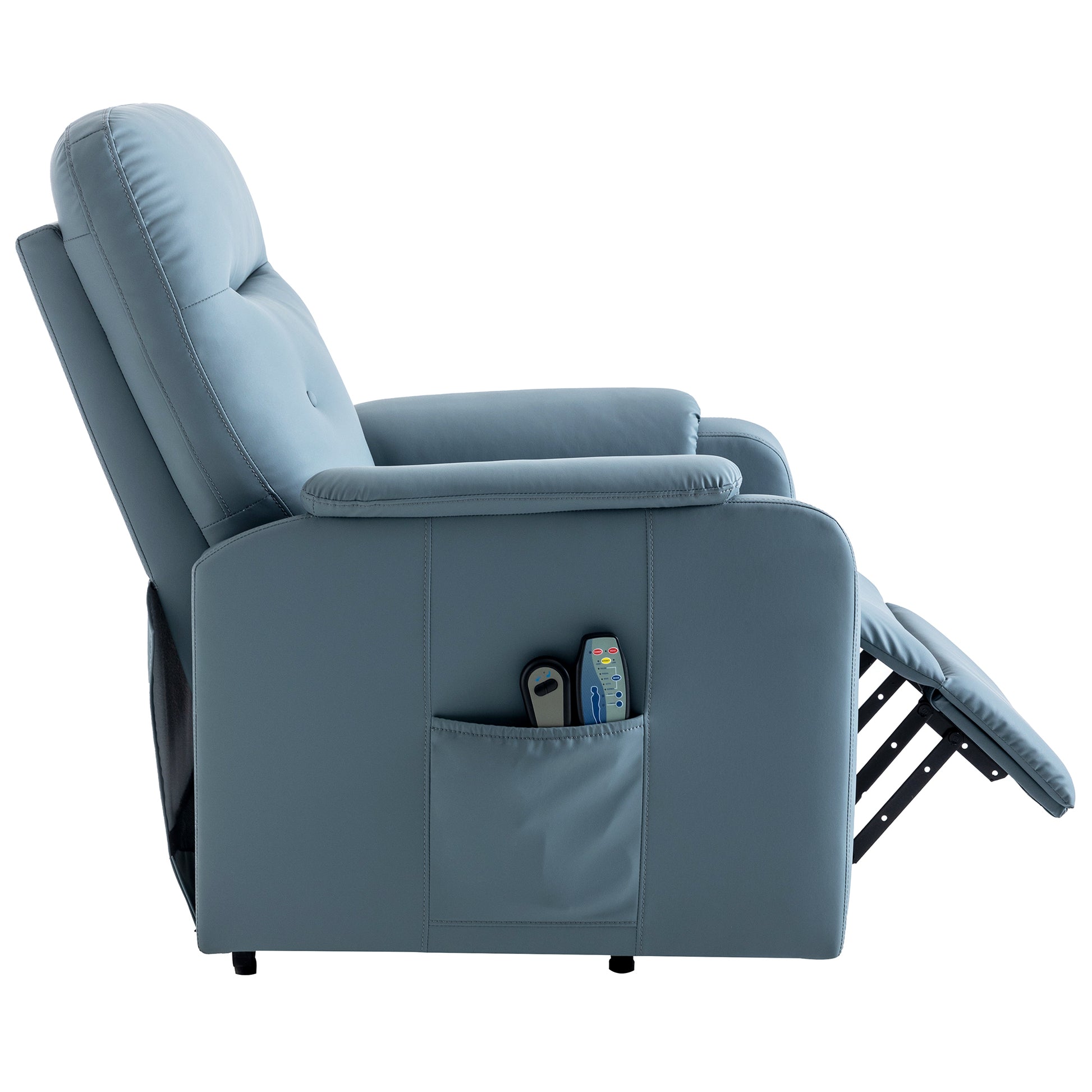 Massage Recliner Chair Electric Power Lift Chairs With Side Pocket, Adjustable Massage And Heating Function For Adults And Seniors, Squirrel Grey Grey Pu