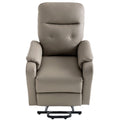 Massage Recliner Chair Electric Power Lift Chairs With Side Pocket, Adjustable Massage And Heating Function For Adults And Seniors, Olive Grey Grey Pu