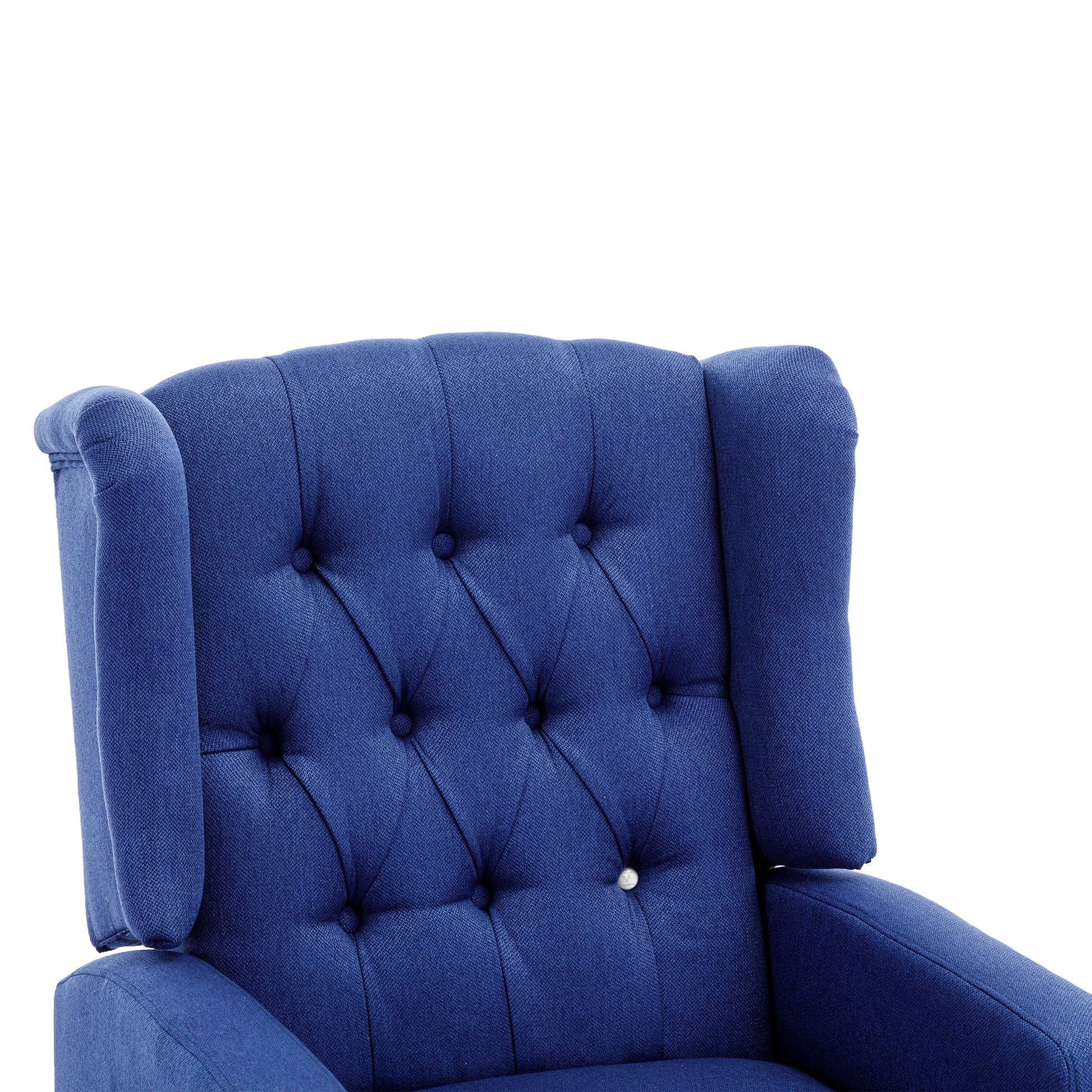 Coolmore Modern Comfortable Upholstered Leisurechair Recliner Chair For Living Room Navy Primary Living Space Rubberwood Foam Linen