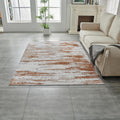 Zara Collection Abstract Design Gray Brown Rust Machine Washable Super Soft Area Rug Multicolor Polyester