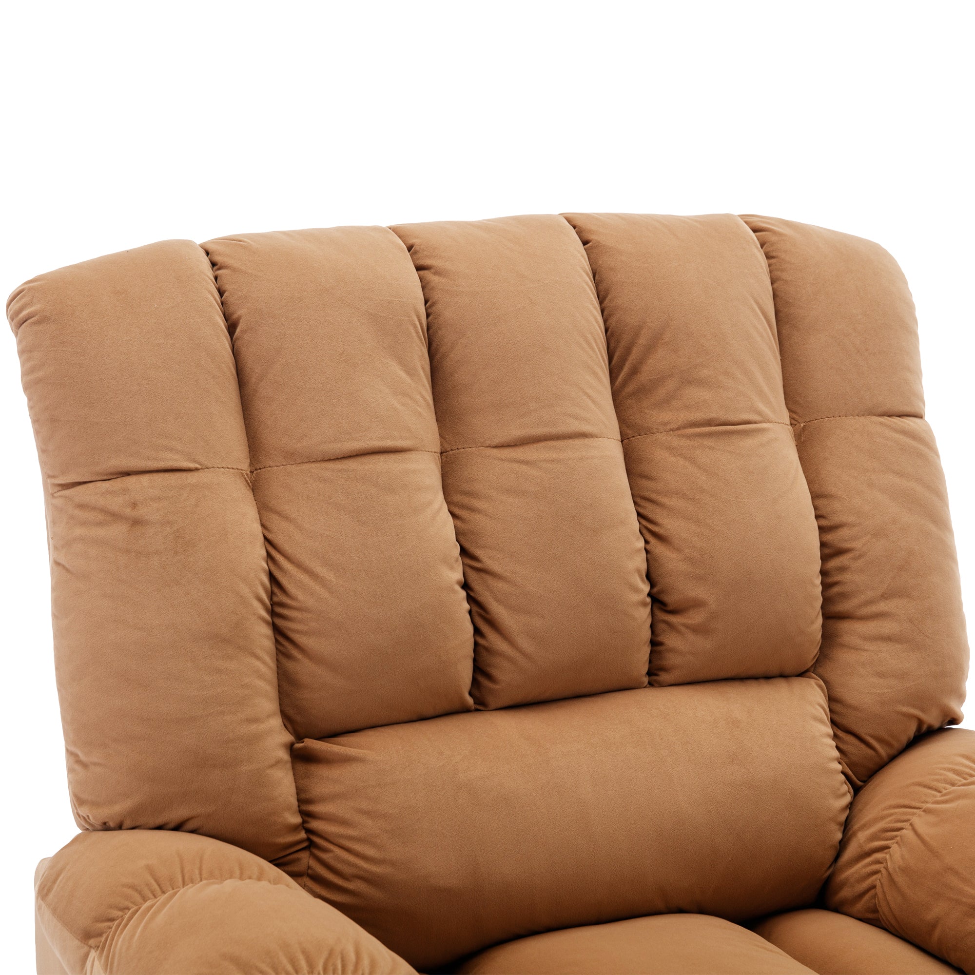 Massage Recliner Chair Electric Power Lift Recliner Chairs With Heat, Vibration, Side Pocket For Living Room, Bedroom, Light Brown Light Brown Velvet