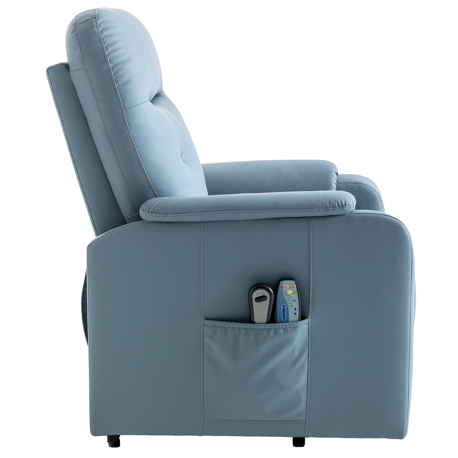 Massage Recliner Chair Electric Power Lift Chairs With Side Pocket, Adjustable Massage And Heating Function For Adults And Seniors, Squirrel Grey Grey Pu