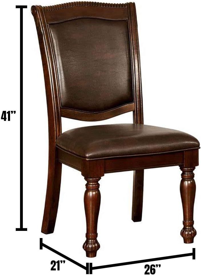 Glorious Classic Traditional Dining Chairs Cherry Solid Woodseat Set Of 2Pc Side Chairs Turned Legs Kitchen Dining Room Cherry Brown Dining Room Traditional Dining Chairs Solid Wood