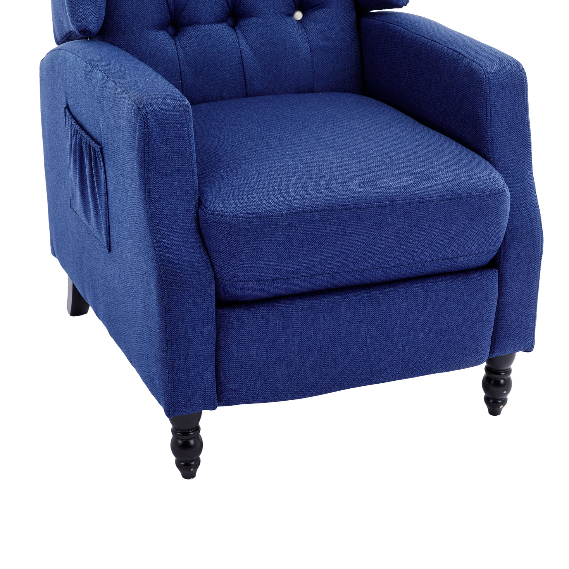 Coolmore Modern Comfortable Upholstered Leisurechair Recliner Chair For Living Room Navy Primary Living Space Rubberwood Foam Linen