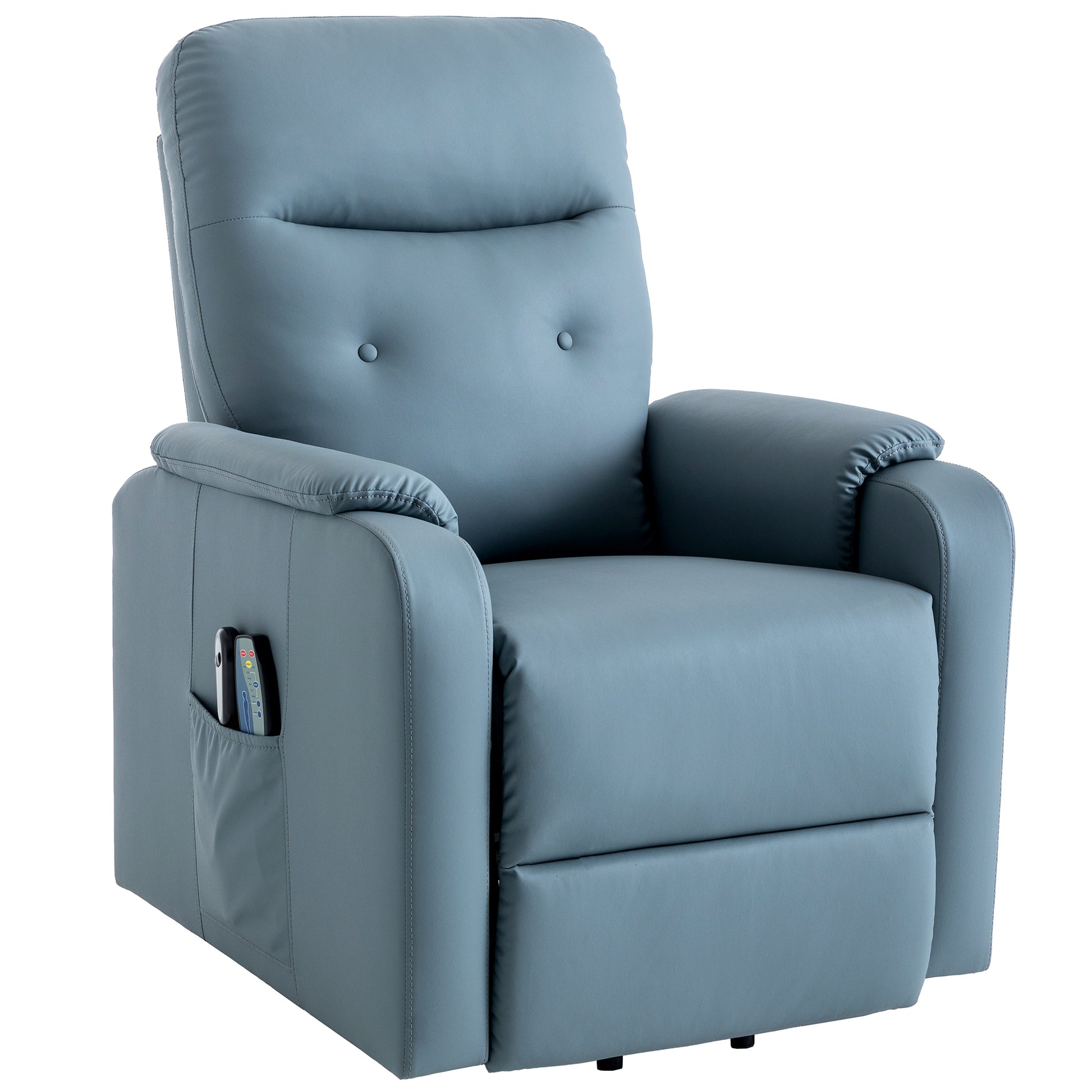 Massage Recliner Chair Electric Power Lift Chairs With Side Pocket, Adjustable Massage And Heating Function For Adults And Seniors, Squirrel Grey Grey Pu