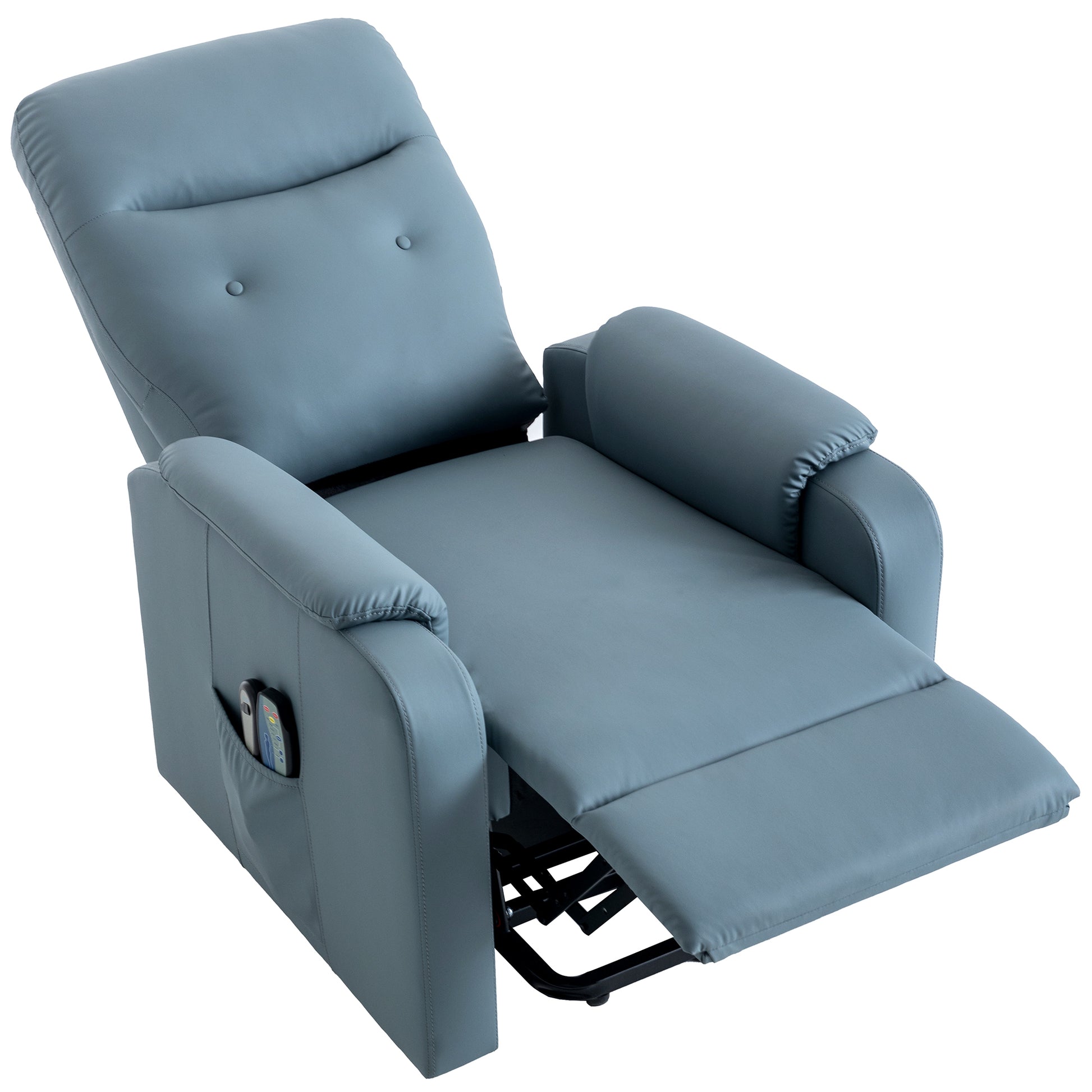 Massage Recliner Chair Electric Power Lift Chairs With Side Pocket, Adjustable Massage And Heating Function For Adults And Seniors, Squirrel Grey Grey Pu